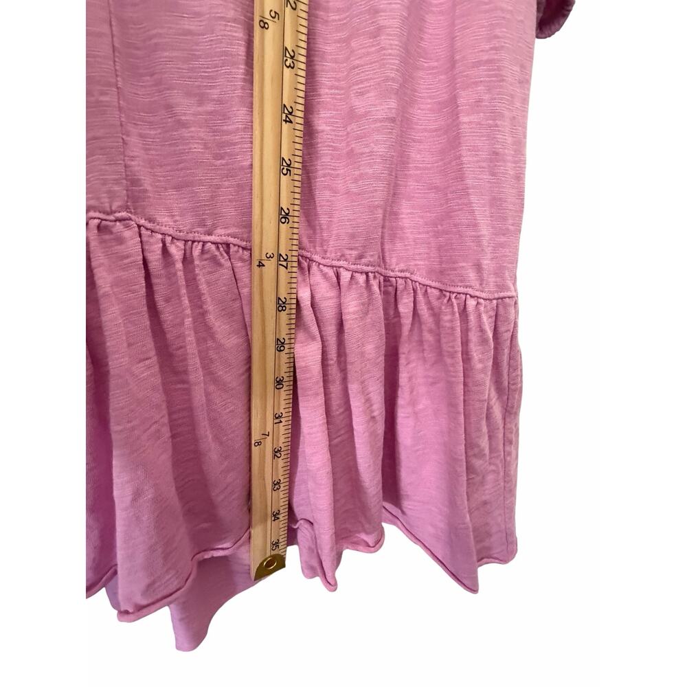 Lilla P Pink Pima Cotton Modal Ruffle Hem Dress Sz M NWOT Coastal Resort Travel - Picture 7 of 8